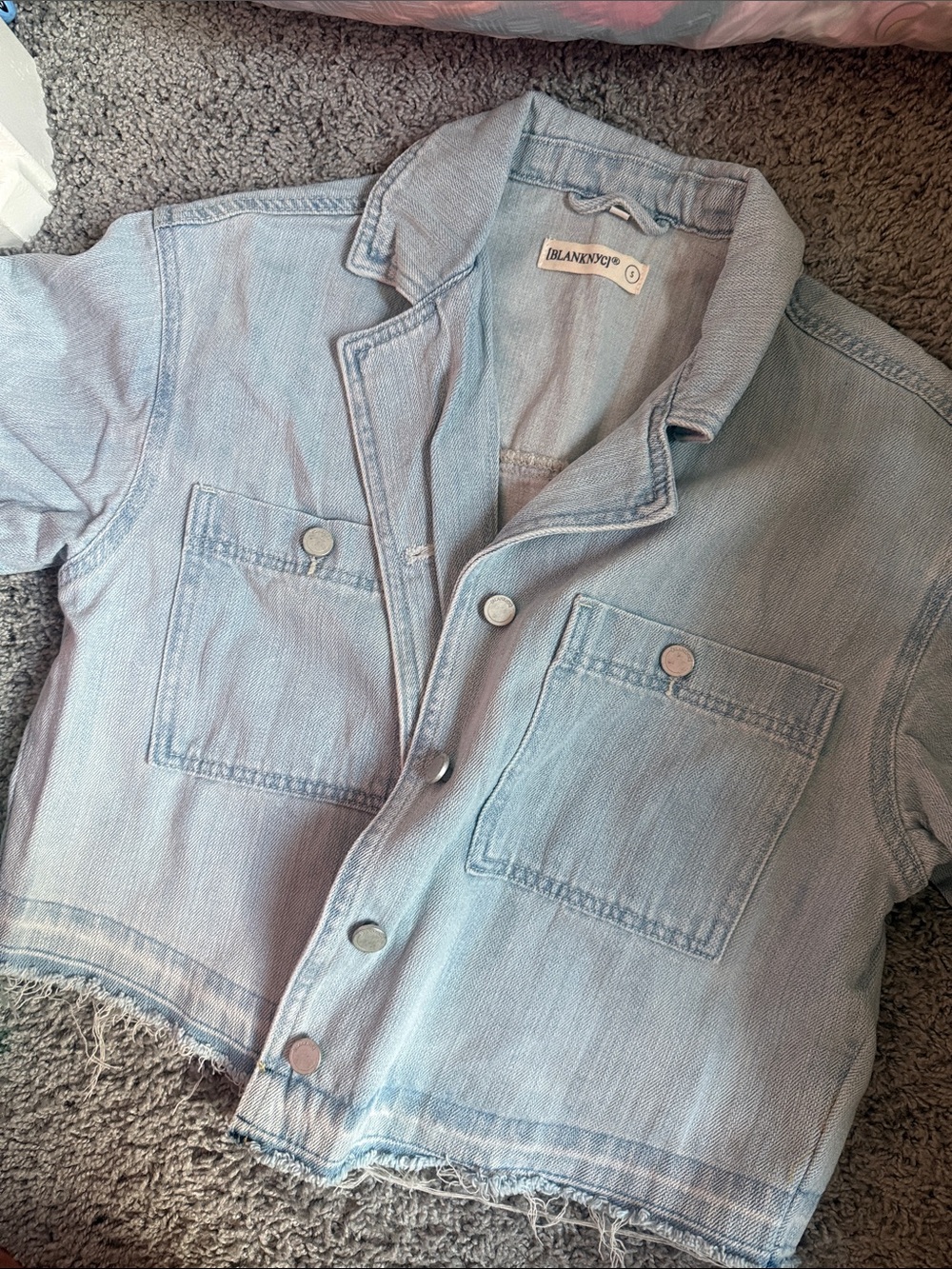 Blank NYC Light Blue Denim Button-Front Jacket